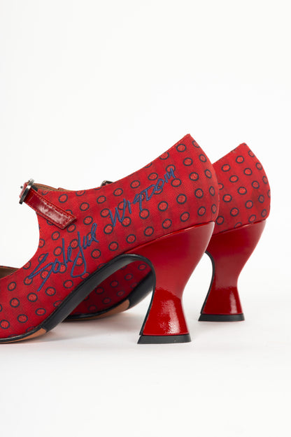John Fluevog Poser Shiloh Red Dots Mary Jane Pumps