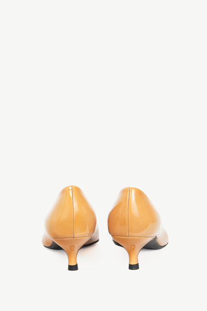 Stuart Weitzman Poco Adobe Aniline Patent Pointed-Toe Pumps