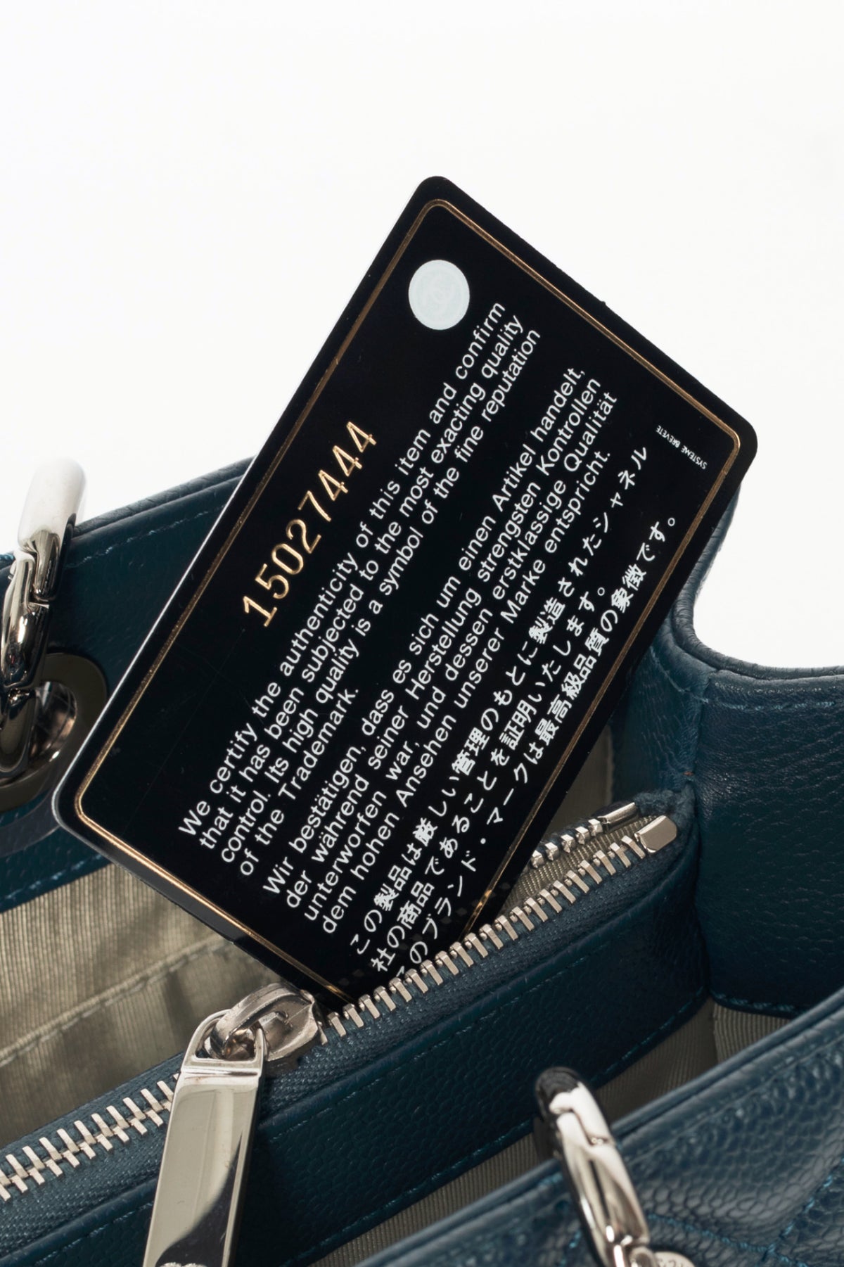 Chanel 11A Grand Shopping Bleu Fonce Caviar Quilted CC Tote