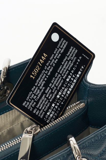 Chanel 11A Grand Shopping Bleu Fonce Caviar Quilted CC Tote