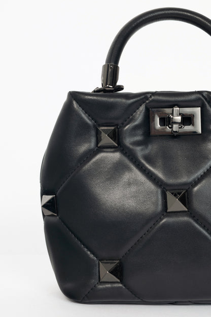 Valentino Garavani Roman Stud Nero Quilted Top-Handle Mini Bag