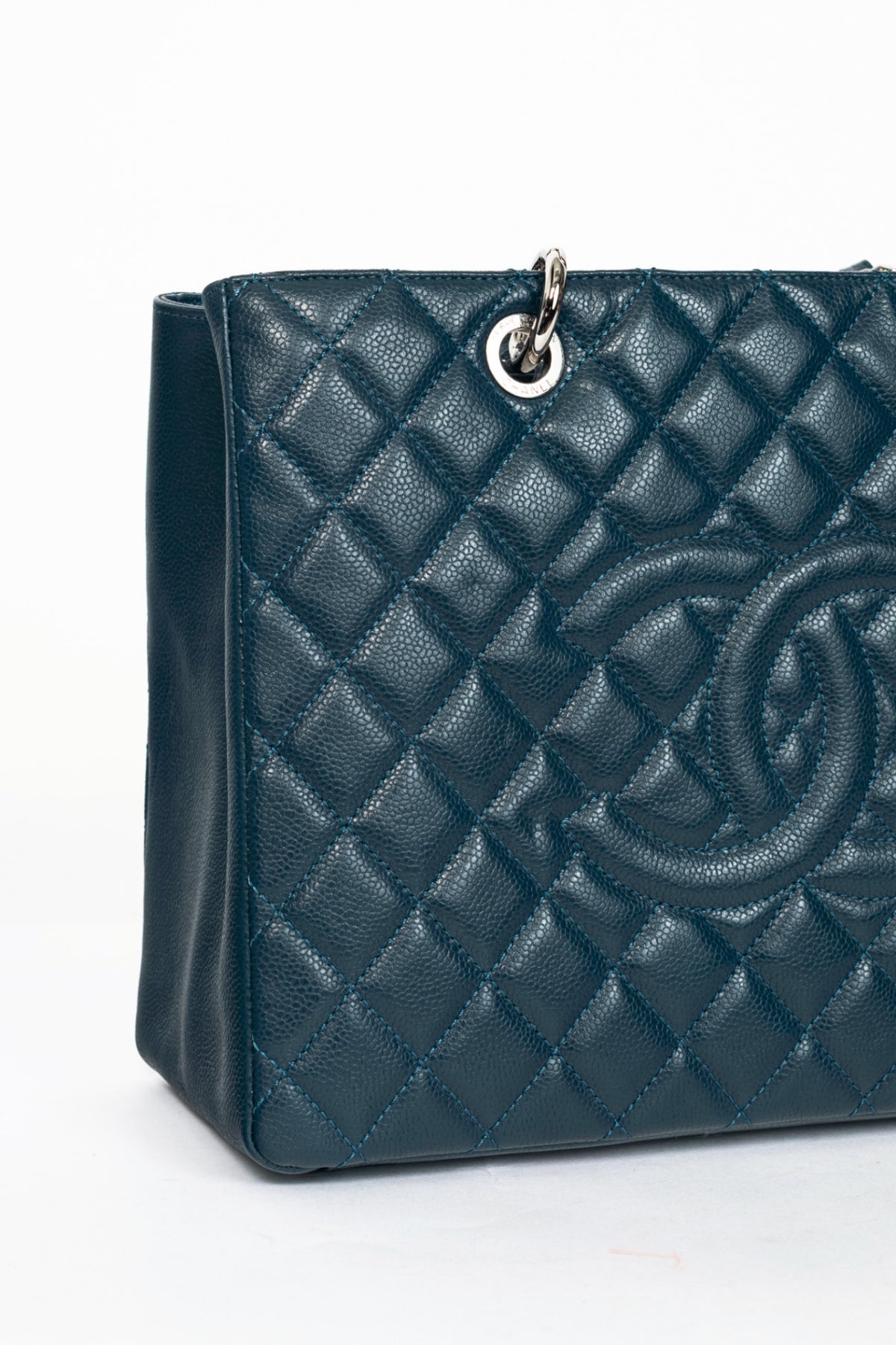 Chanel 11A Grand Shopping Bleu Fonce Caviar Quilted CC Tote