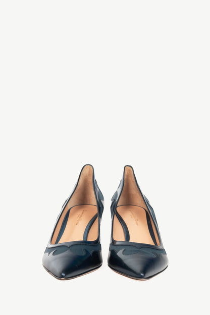 Gianvito Rossi Bonnie Blue Patterned Cut out Heels