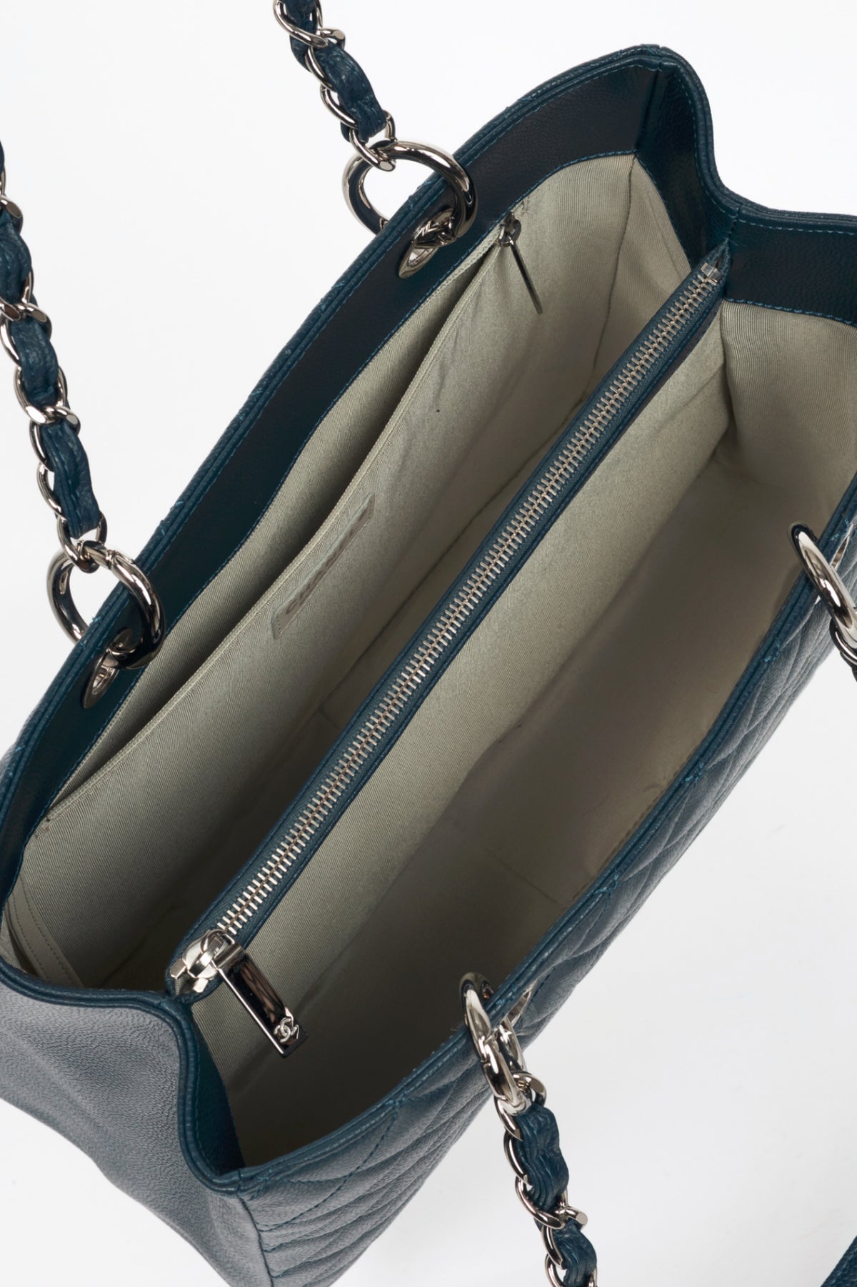Chanel 11A Grand Shopping Bleu Fonce Caviar Quilted CC Tote