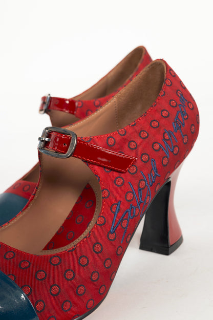John Fluevog Poser Shiloh Red Dots Mary Jane Pumps