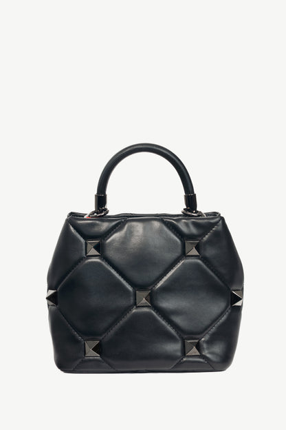 Valentino Garavani Roman Stud Nero Quilted Top-Handle Mini Bag