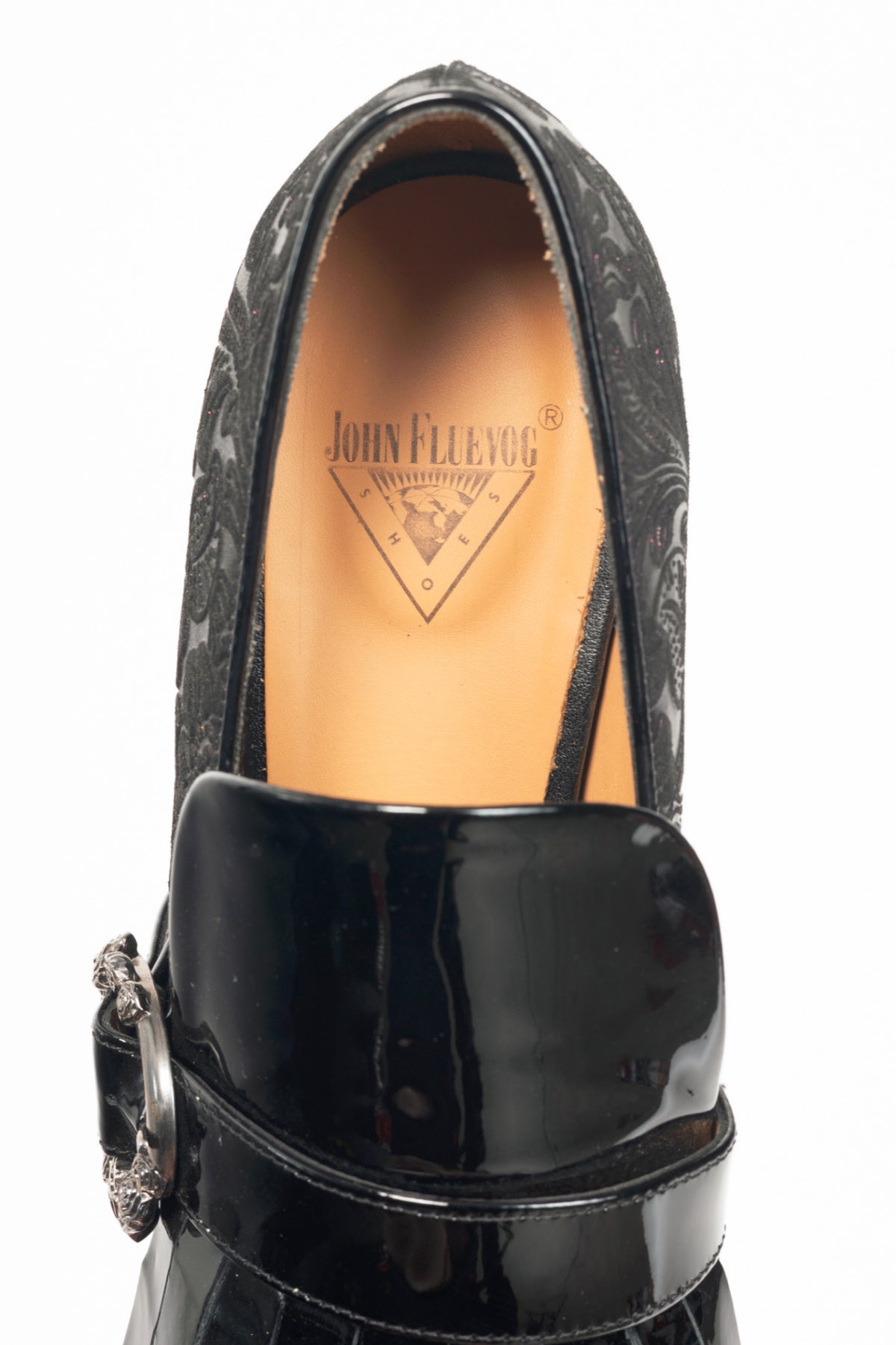 John Fluevog Celestial Communication Cassiopeia Purple Velvet Loafer Pumps