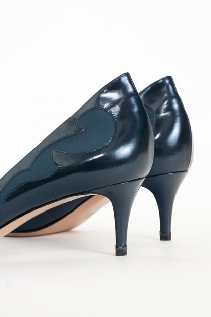 Gianvito Rossi Bonnie Blue Patterned Cut out Heels