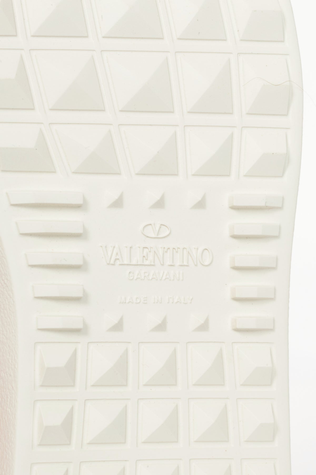 Valentino Garavani Open Bianco & Pink Stripe Low-Top Rockstud Sneakers