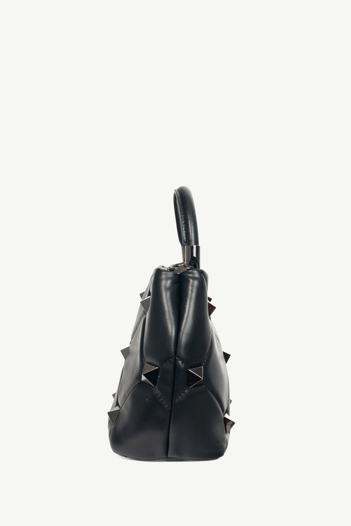 Valentino Garavani Roman Stud Nero Quilted Top-Handle Mini Bag