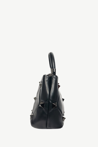 Valentino Garavani Roman Stud Nero Quilted Top-Handle Mini Bag