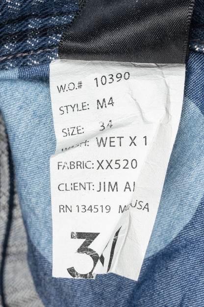 3x1 M4 Blue Plaid Slim 5-Pocket Jeans