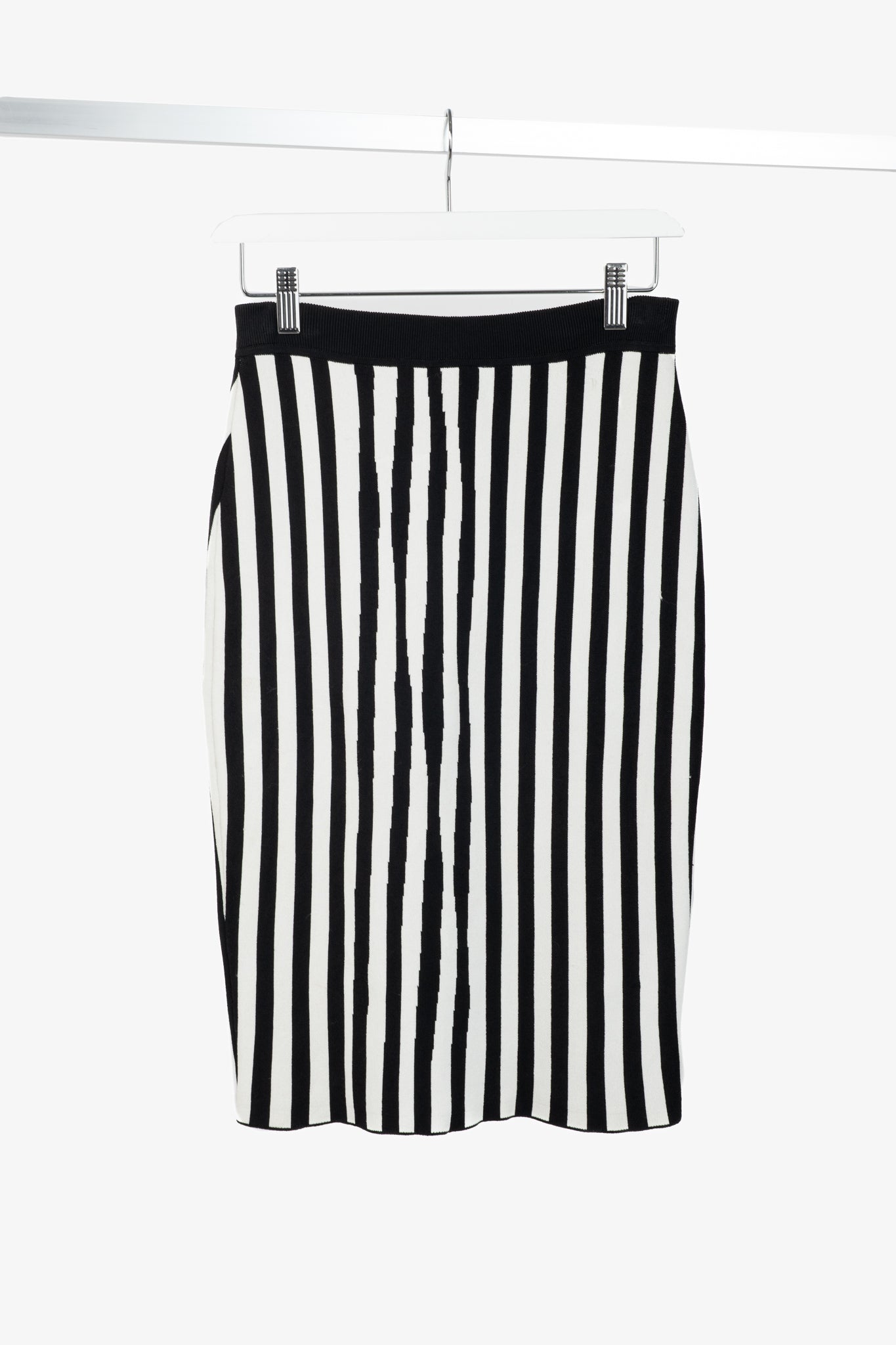 A.L.C. Jake White & Black Striped Knit Pencil Skirt