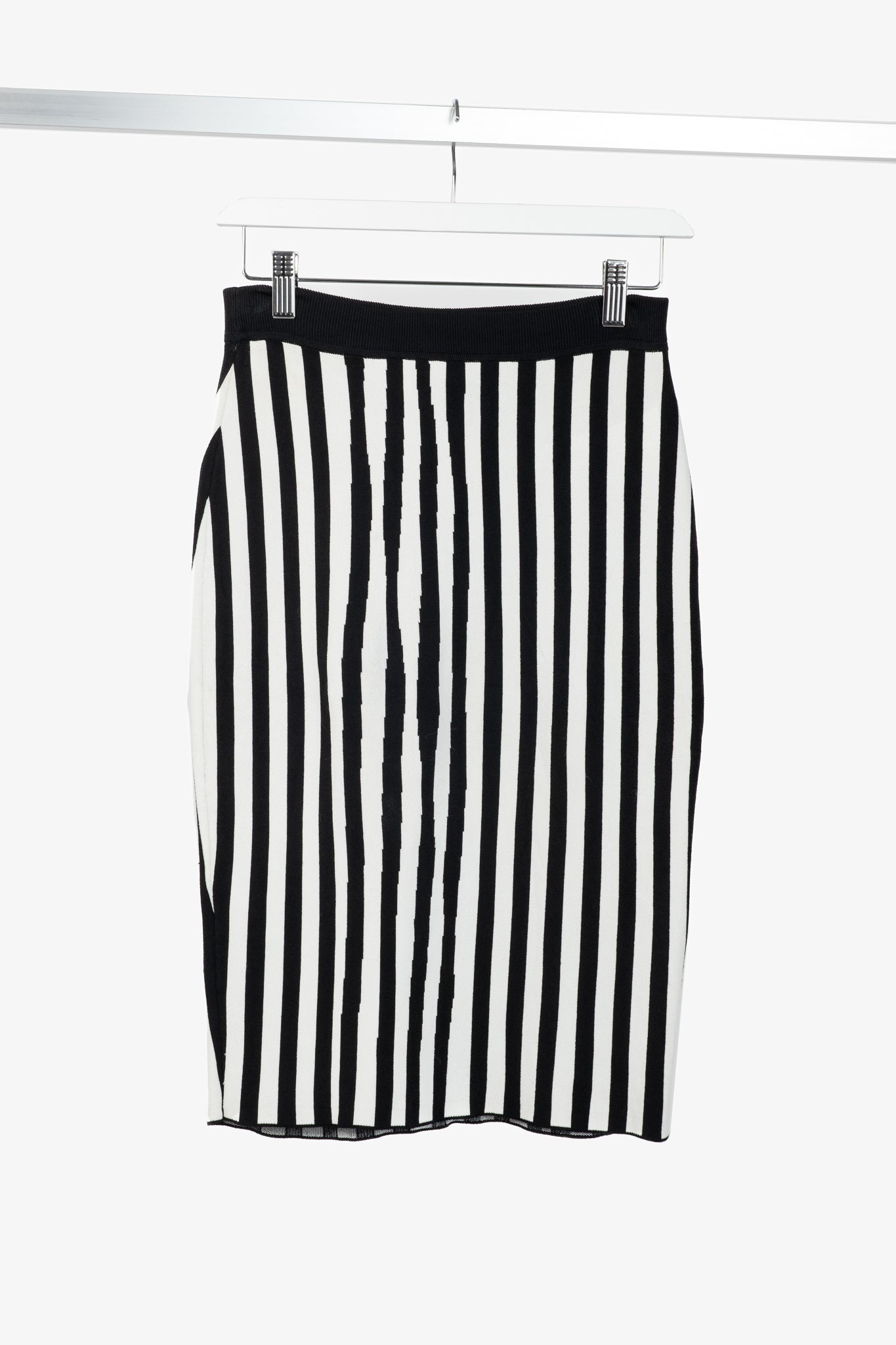 A.L.C. Jake White & Black Striped Knit Pencil Skirt