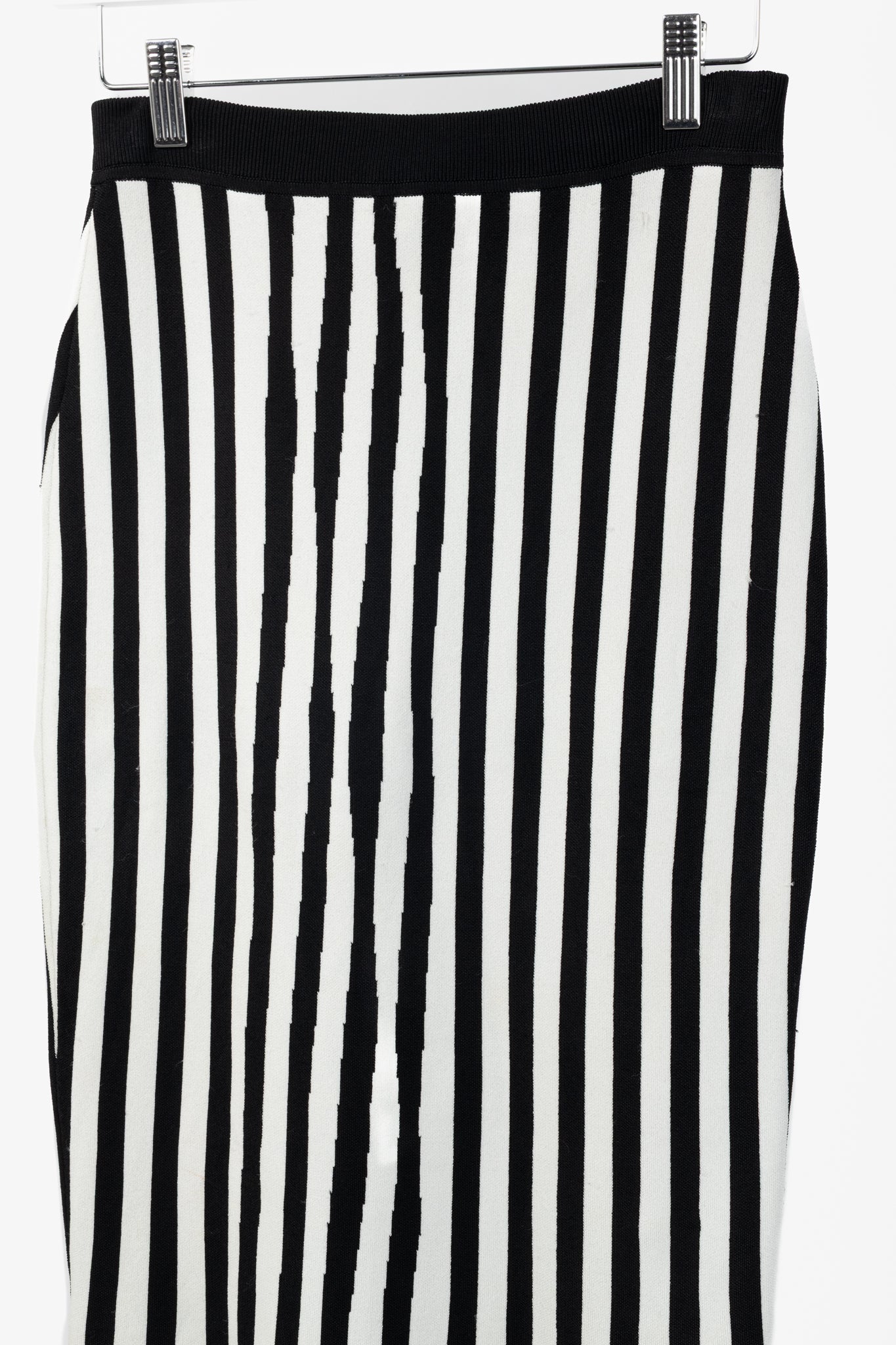 A.L.C. Jake White & Black Striped Knit Pencil Skirt