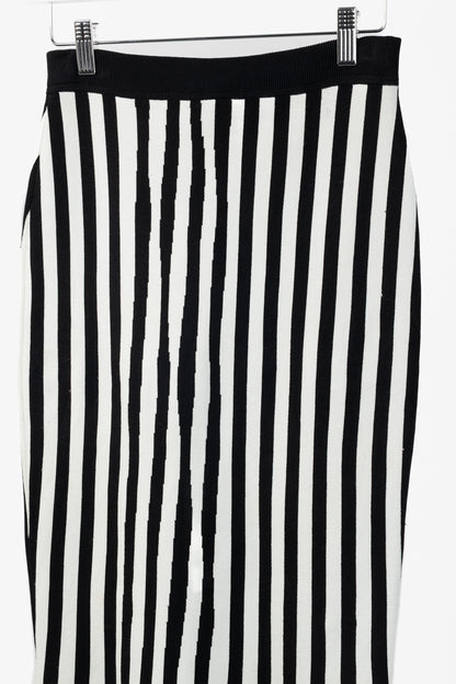 A.L.C. Jake White & Black Striped Knit Pencil Skirt