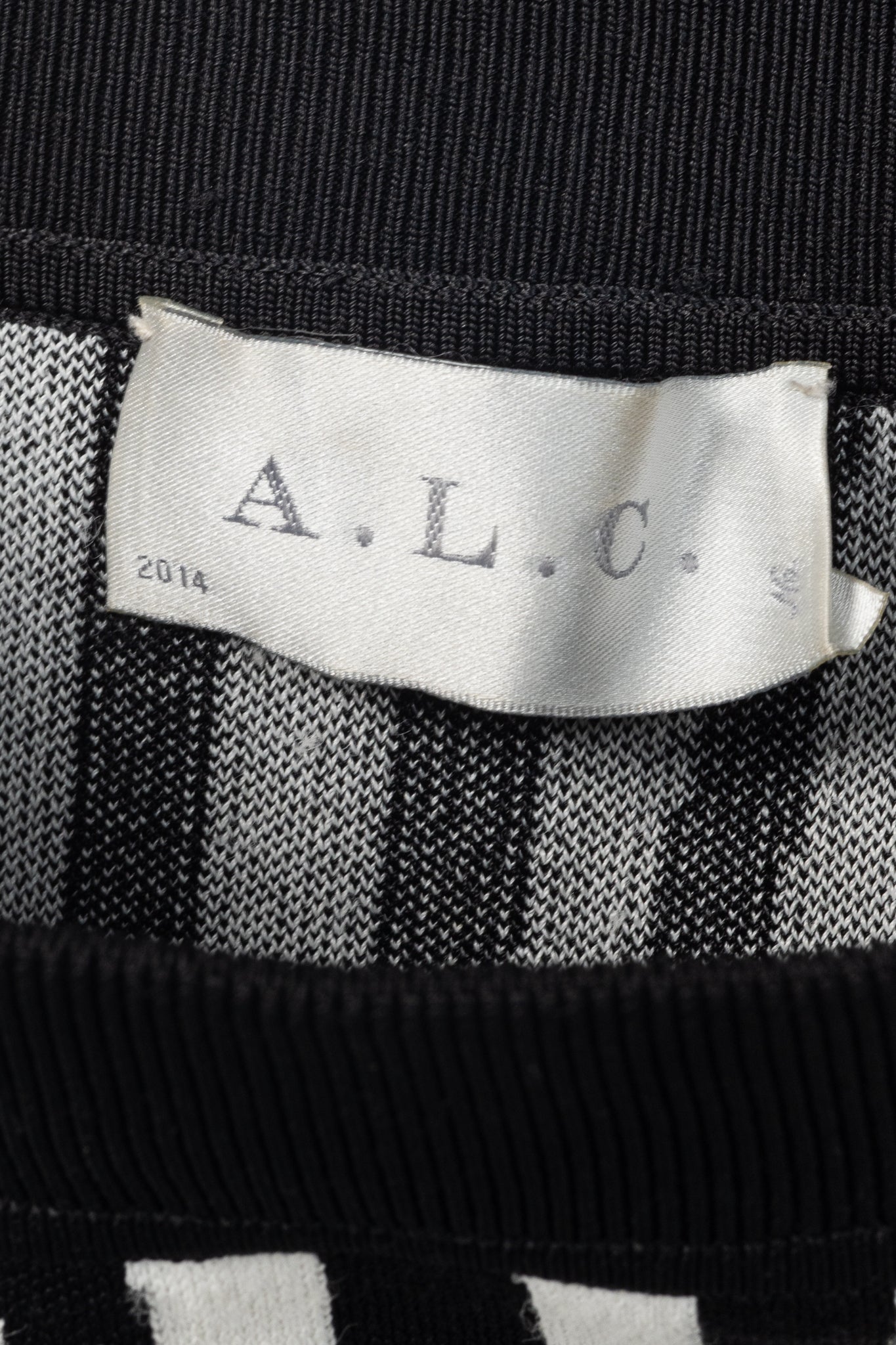 A.L.C. Jake White & Black Striped Knit Pencil Skirt