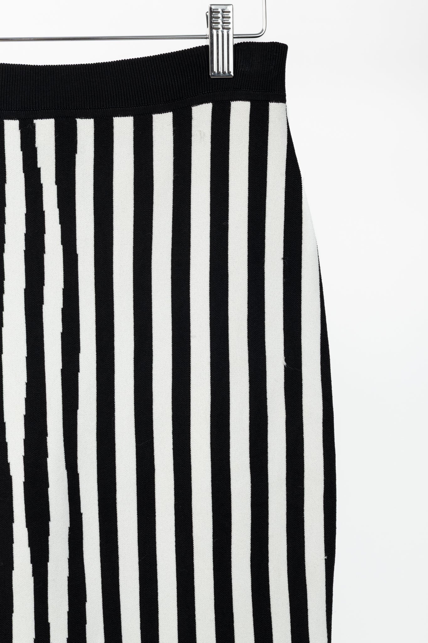 A.L.C. Jake White & Black Striped Knit Pencil Skirt