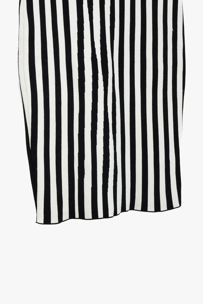 A.L.C. Jake White & Black Striped Knit Pencil Skirt
