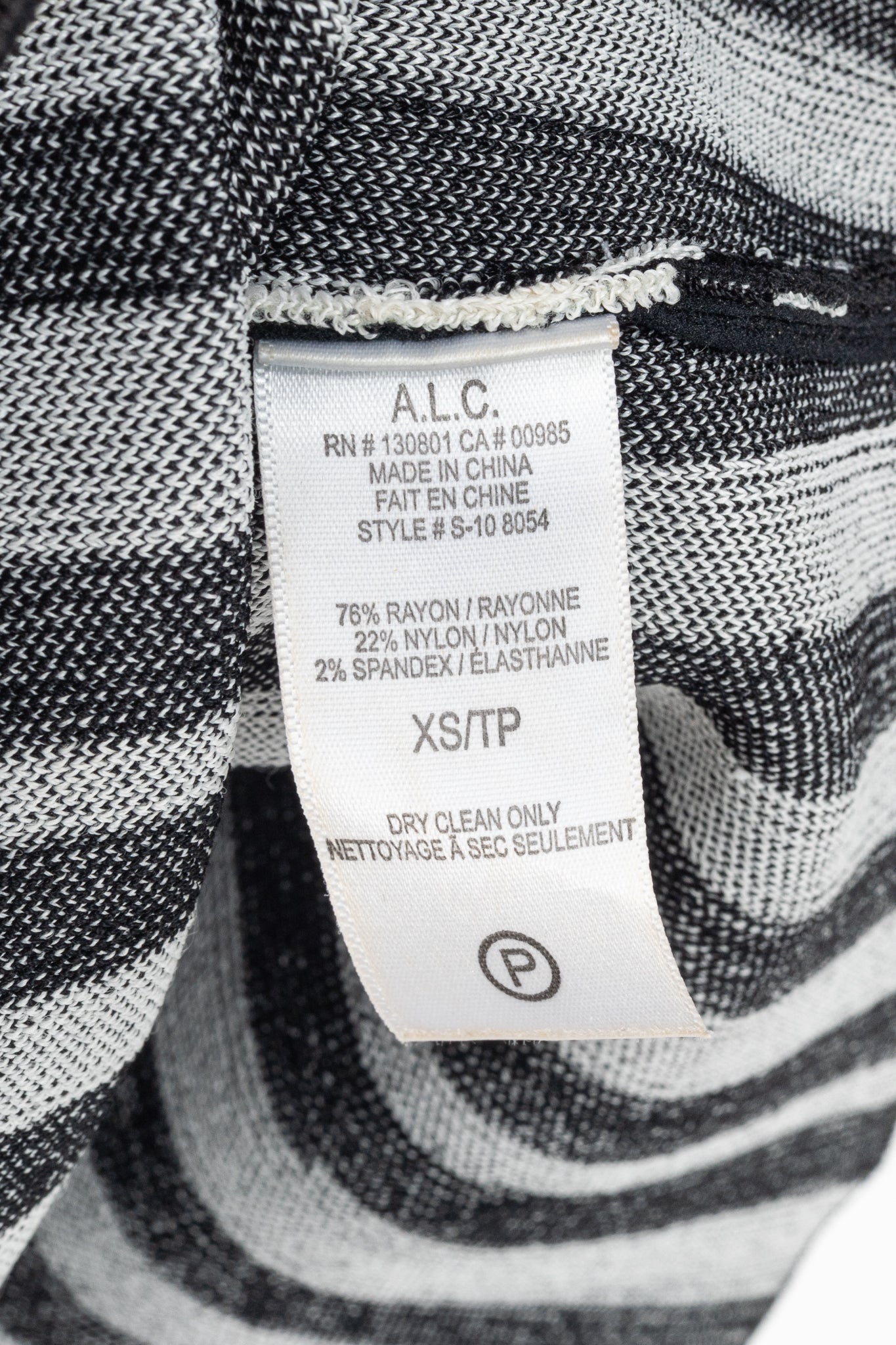 A.L.C. Jake White & Black Striped Knit Pencil Skirt