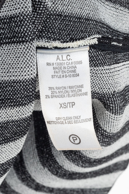 A.L.C. Jake White & Black Striped Knit Pencil Skirt