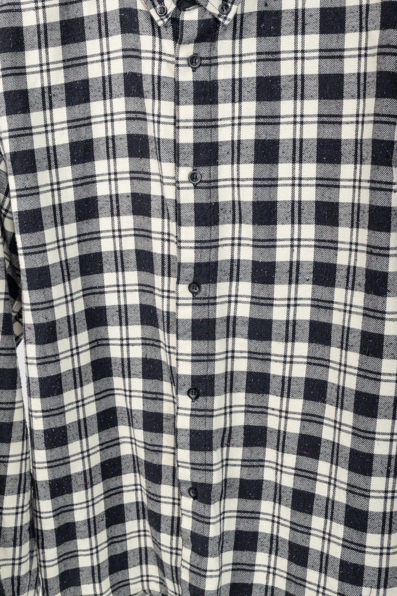 A.P.C. Navy & White Plaid-Flannel Buttoned Shirt