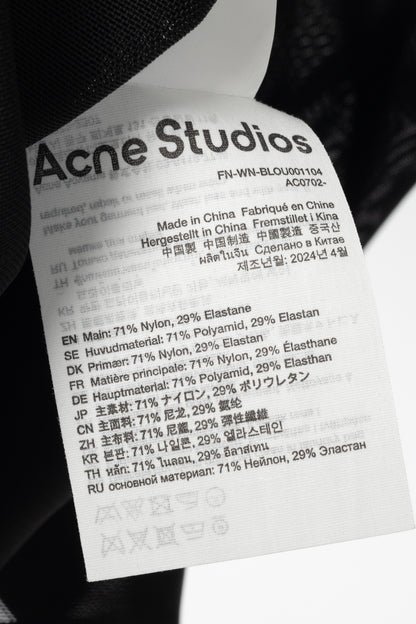 Acne Studios AW24 Black Ruched Mesh T-Shirt