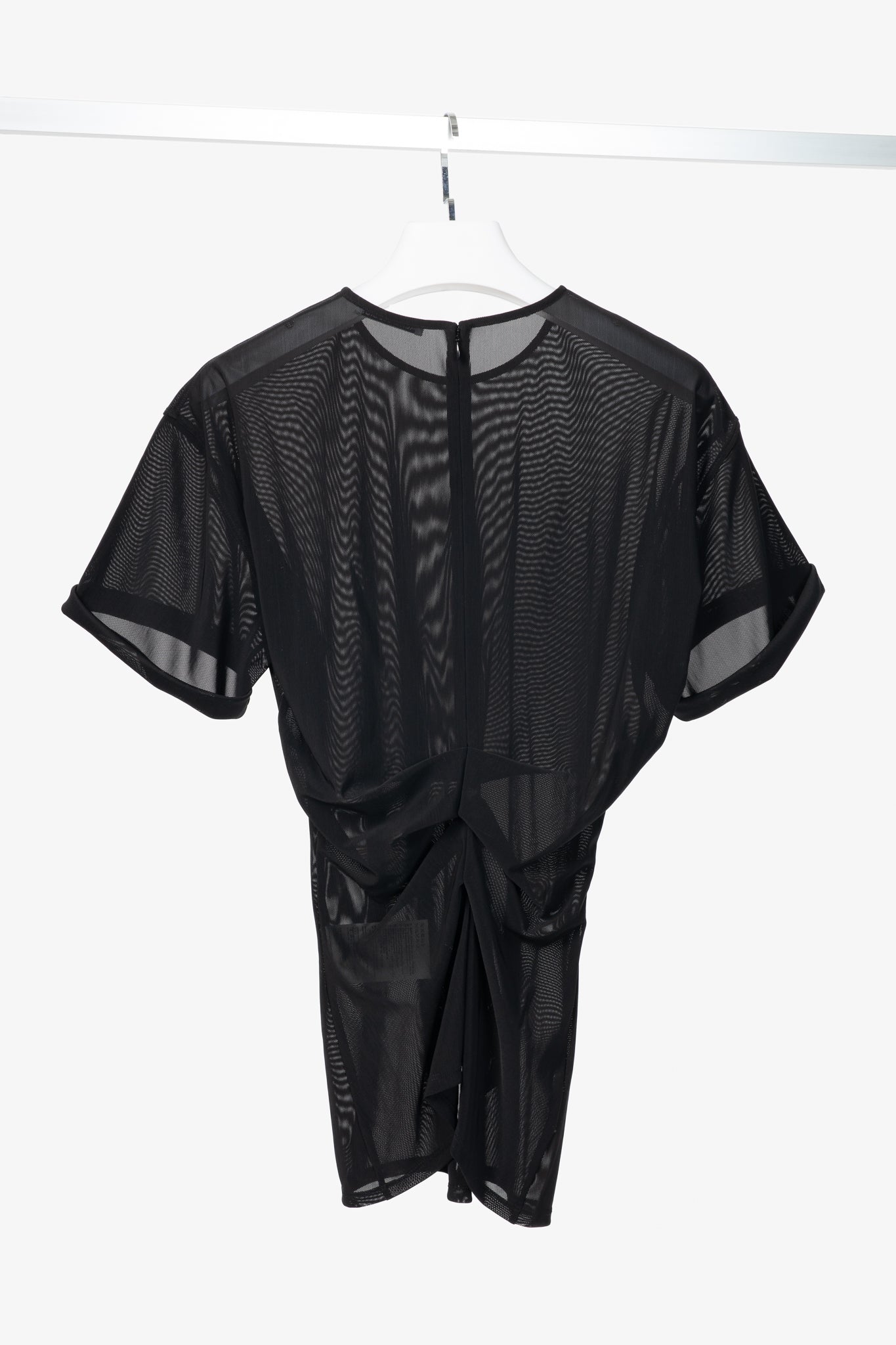 Acne Studios AW24 Black Ruched Mesh T-Shirt
