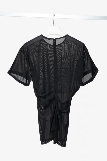 Acne Studios AW24 Black Ruched Mesh T-Shirt