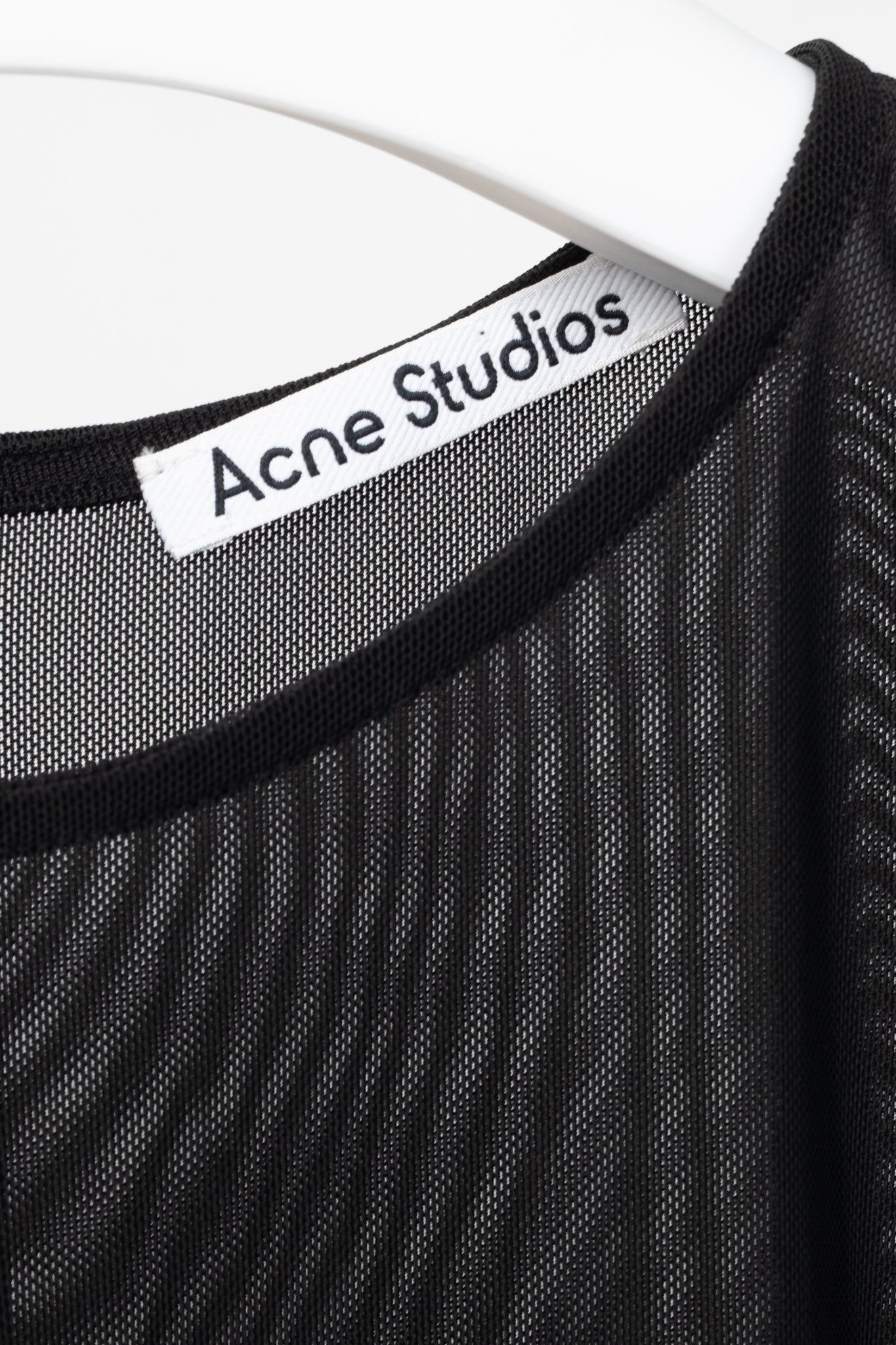 Acne Studios AW24 Black Ruched Mesh T-Shirt