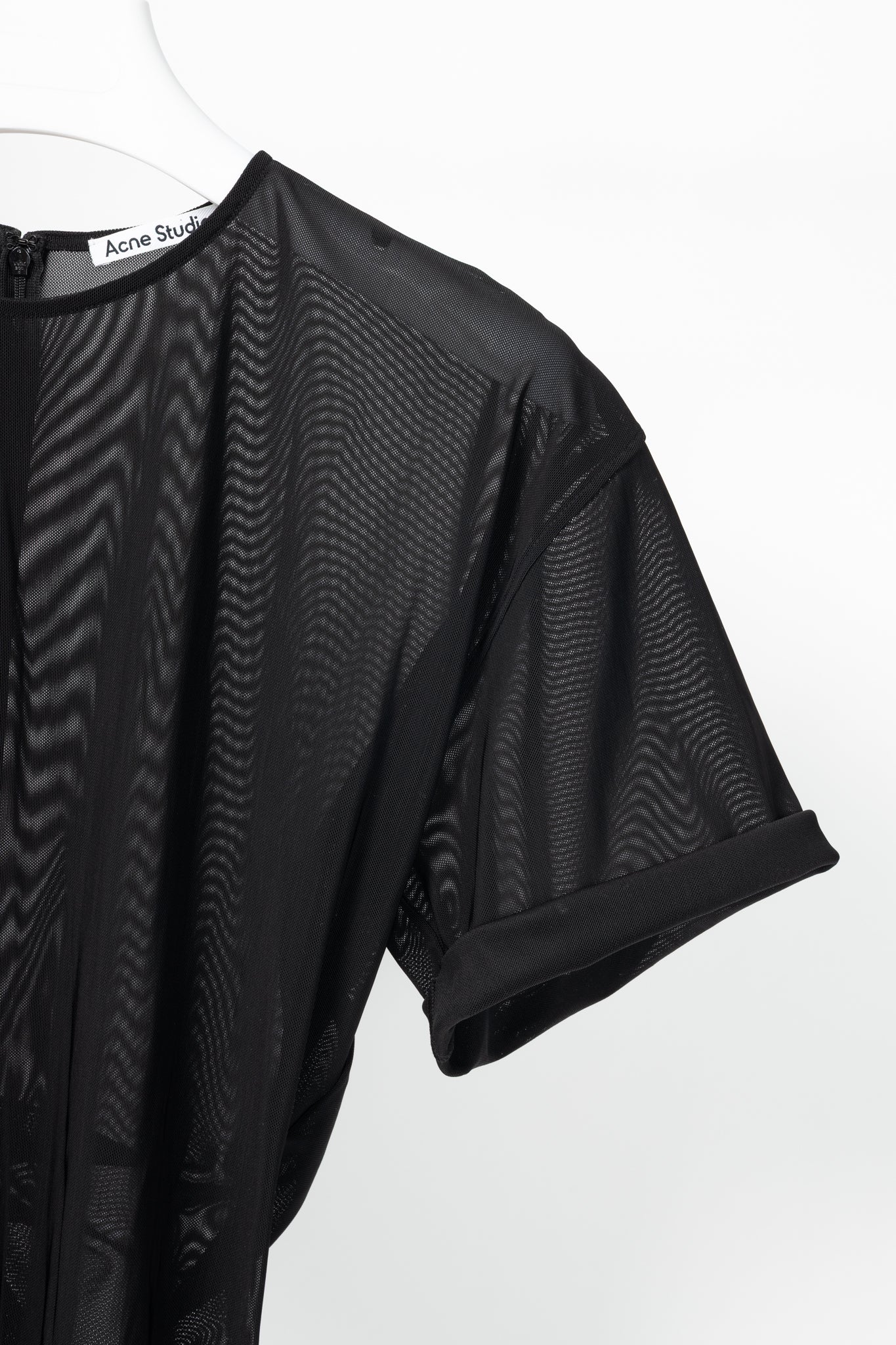 Acne Studios AW24 Black Ruched Mesh T-Shirt