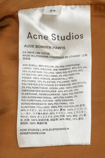 Acne Studios Aude Navy Nylon Long Bomber Jacket