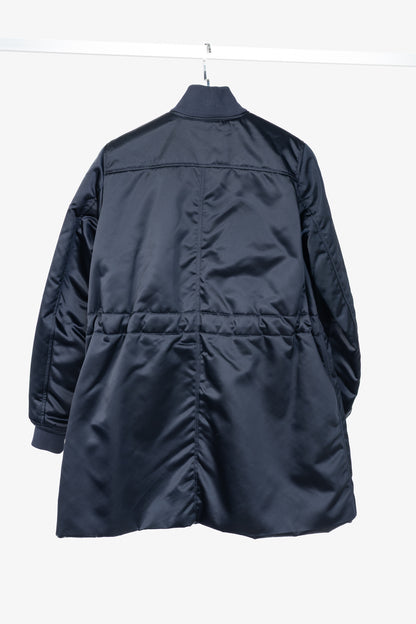 Acne Studios Aude Navy Nylon Long Bomber Jacket