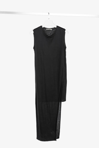 Acne Studios Ordelia Black Tencel Asymmetrical Tank Dress