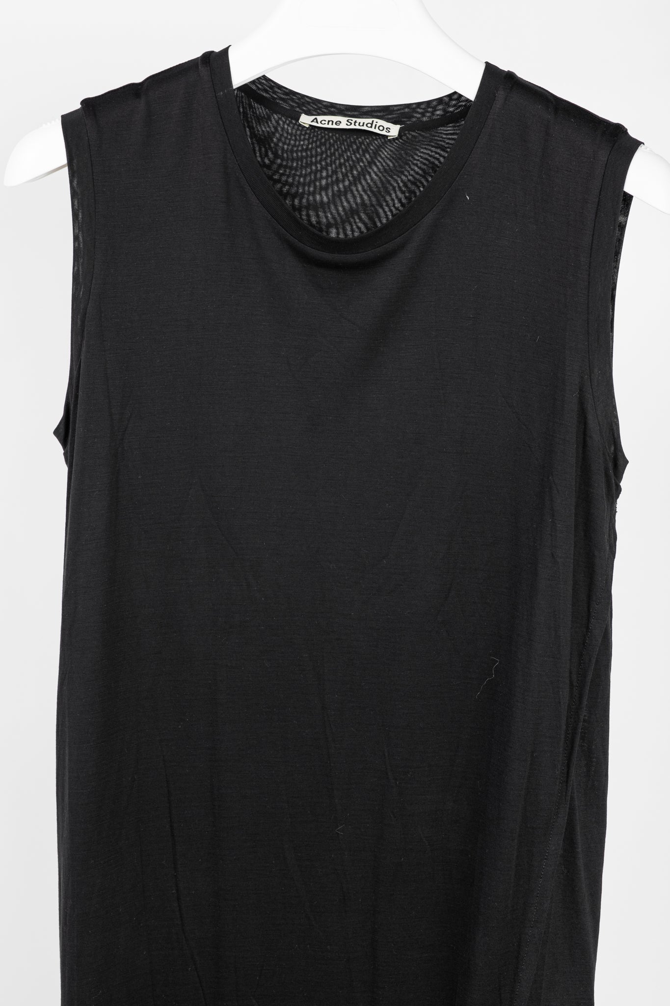 Acne Studios Ordelia Black Tencel Asymmetrical Tank Dress