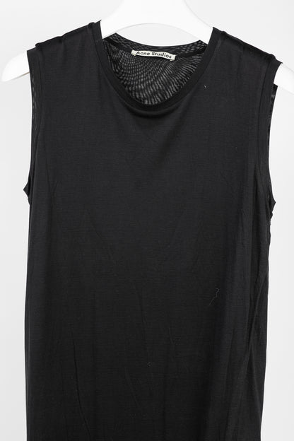 Acne Studios Ordelia Black Tencel Asymmetrical Tank Dress
