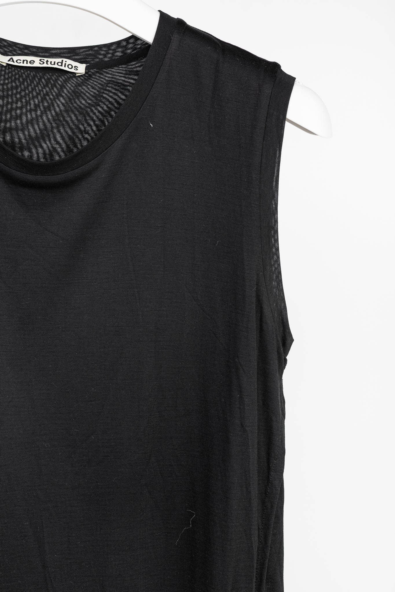 Acne Studios Ordelia Black Tencel Asymmetrical Tank Dress