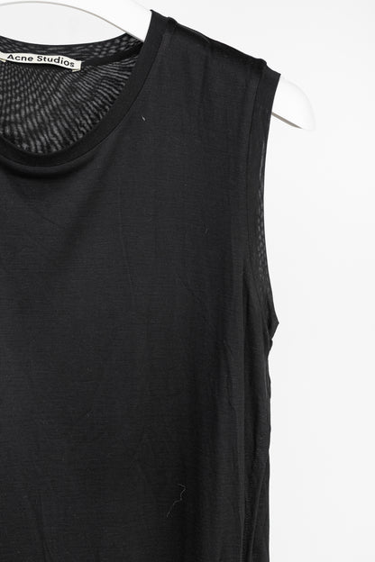 Acne Studios Ordelia Black Tencel Asymmetrical Tank Dress