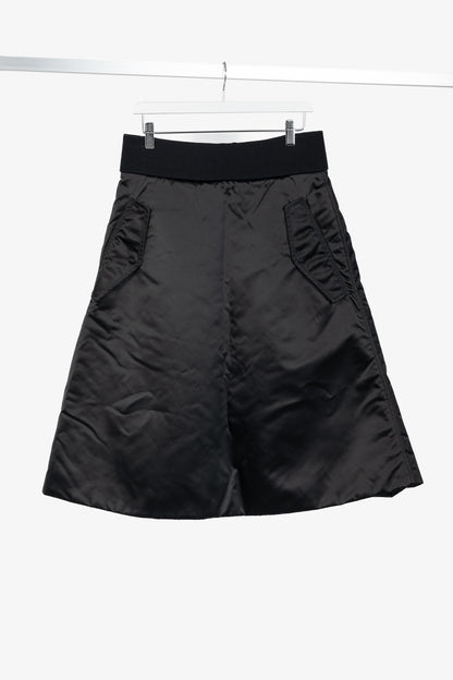Acne Studios Pag Bomber Black Nylon A-Line Midi Skirt