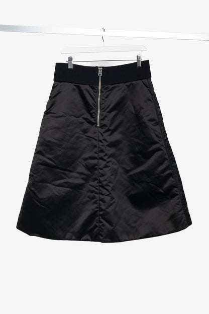 Acne Studios Pag Bomber Black Nylon A-Line Midi Skirt