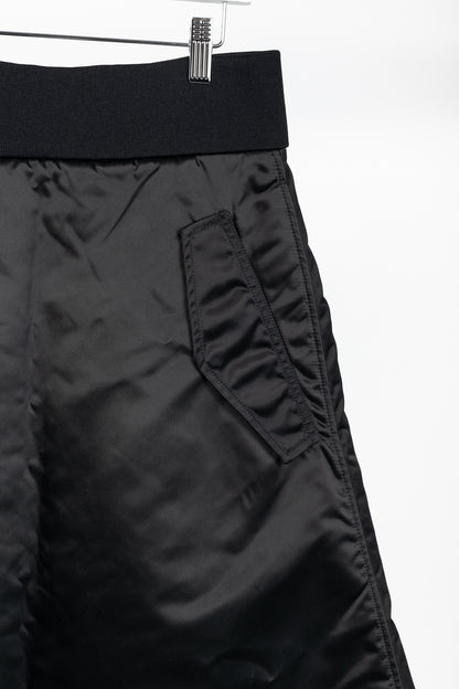 Acne Studios Pag Bomber Black Nylon A-Line Midi Skirt