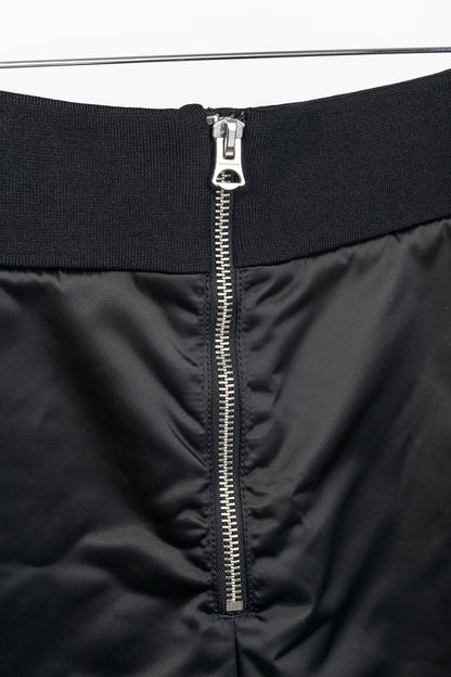 Acne Studios Pag Bomber Black Nylon A-Line Midi Skirt