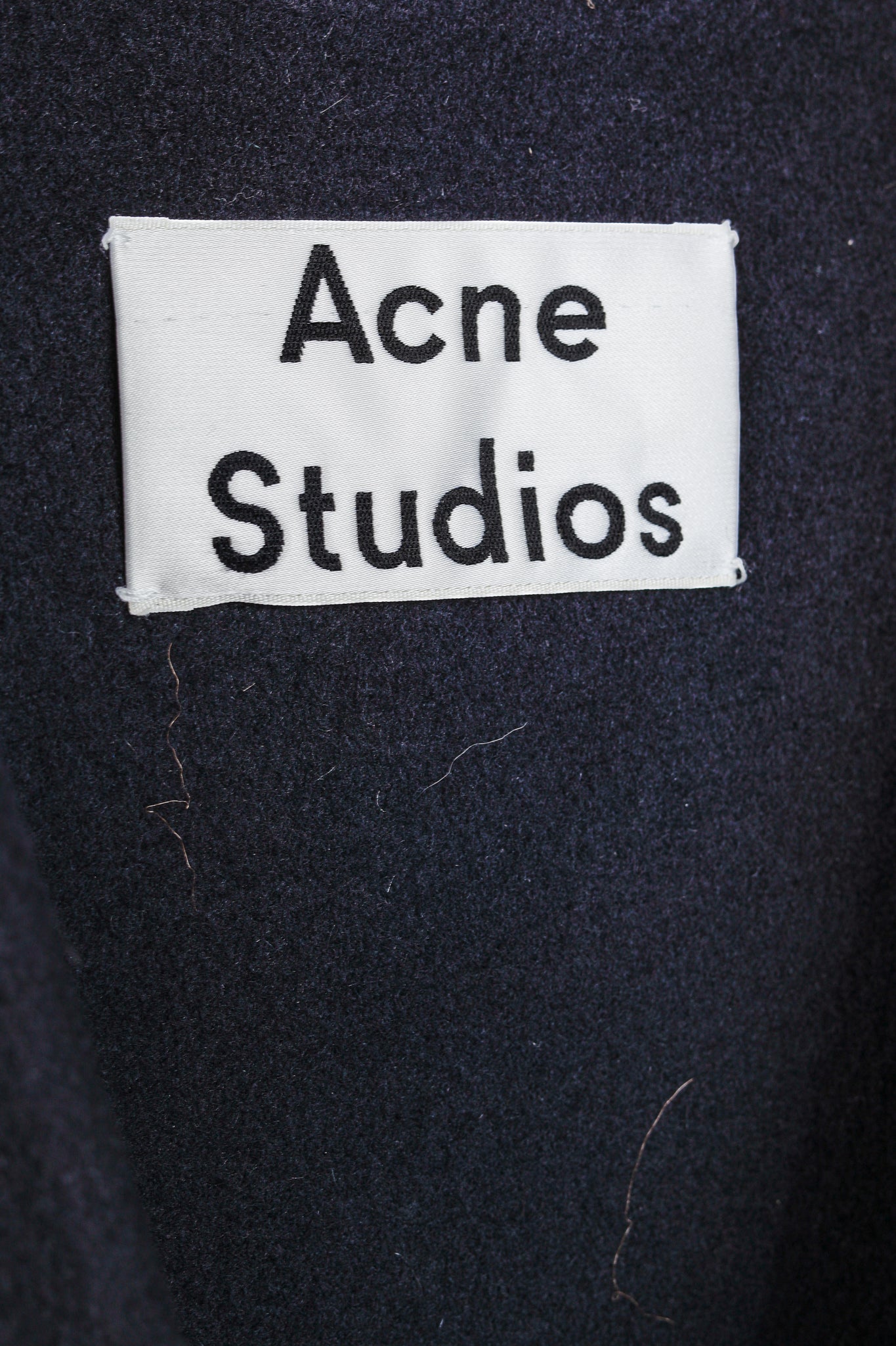 Acne Studios Alley Double Navy Wool & Cashmere Long-Sleeve Dress