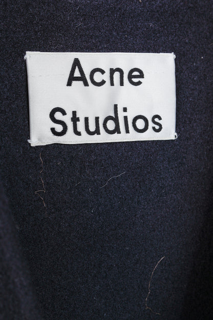 Acne Studios Alley Double Navy Wool & Cashmere Long-Sleeve Dress
