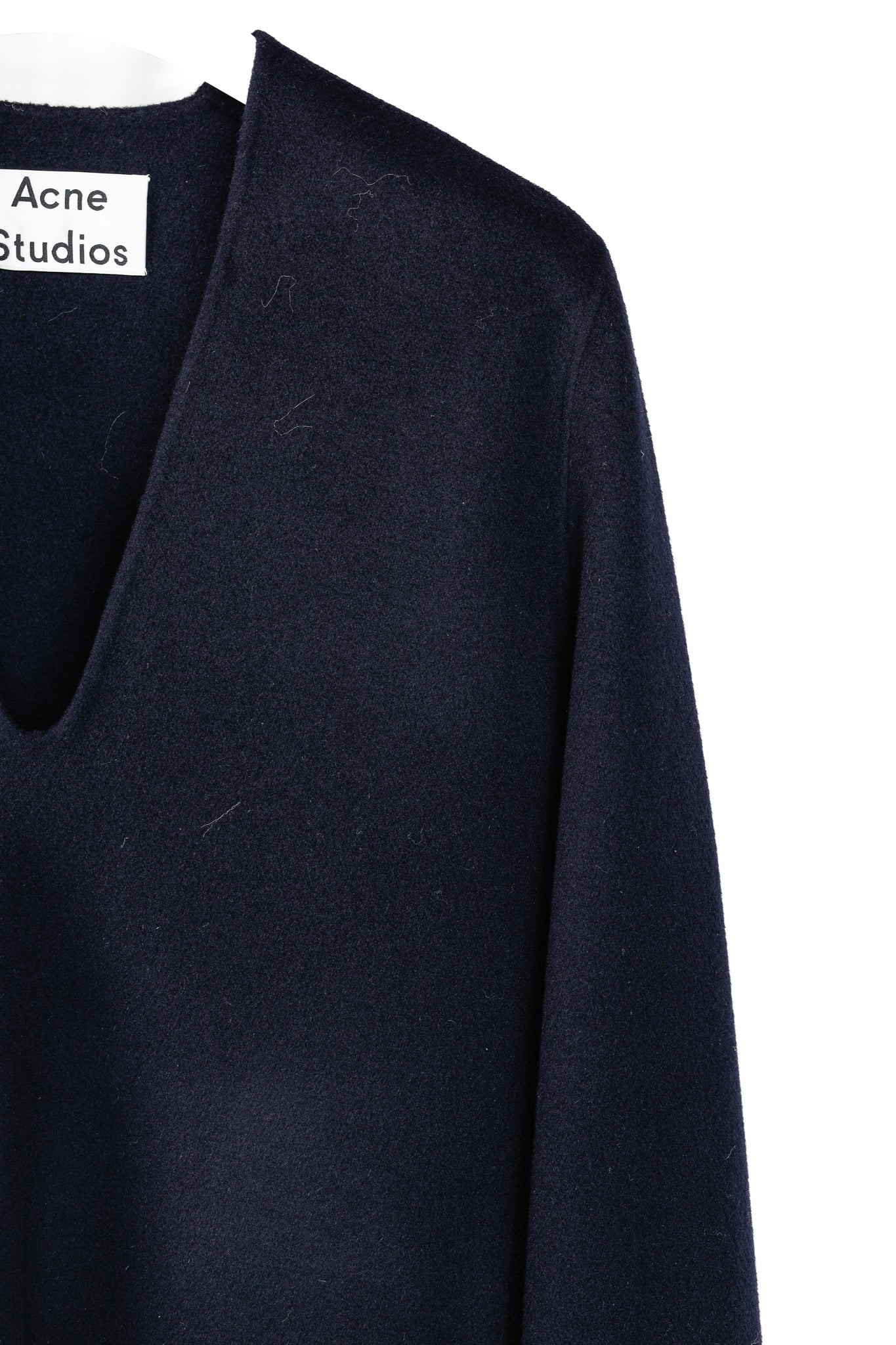 Acne Studios Alley Double Navy Wool & Cashmere Long-Sleeve Dress