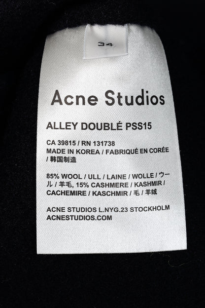 Acne Studios Alley Double Navy Wool & Cashmere Long-Sleeve Dress