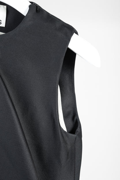 Acne Studios Capron H Silk Black Silk Sleeveless Bow Top