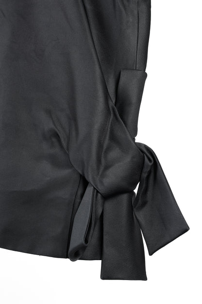 Acne Studios Capron H Silk Black Silk Sleeveless Bow Top