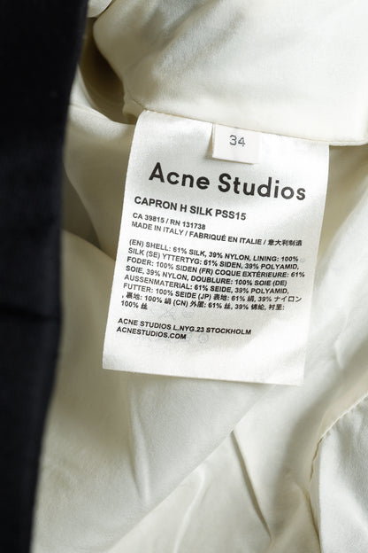 Acne Studios Capron H Silk Black Silk Sleeveless Bow Top