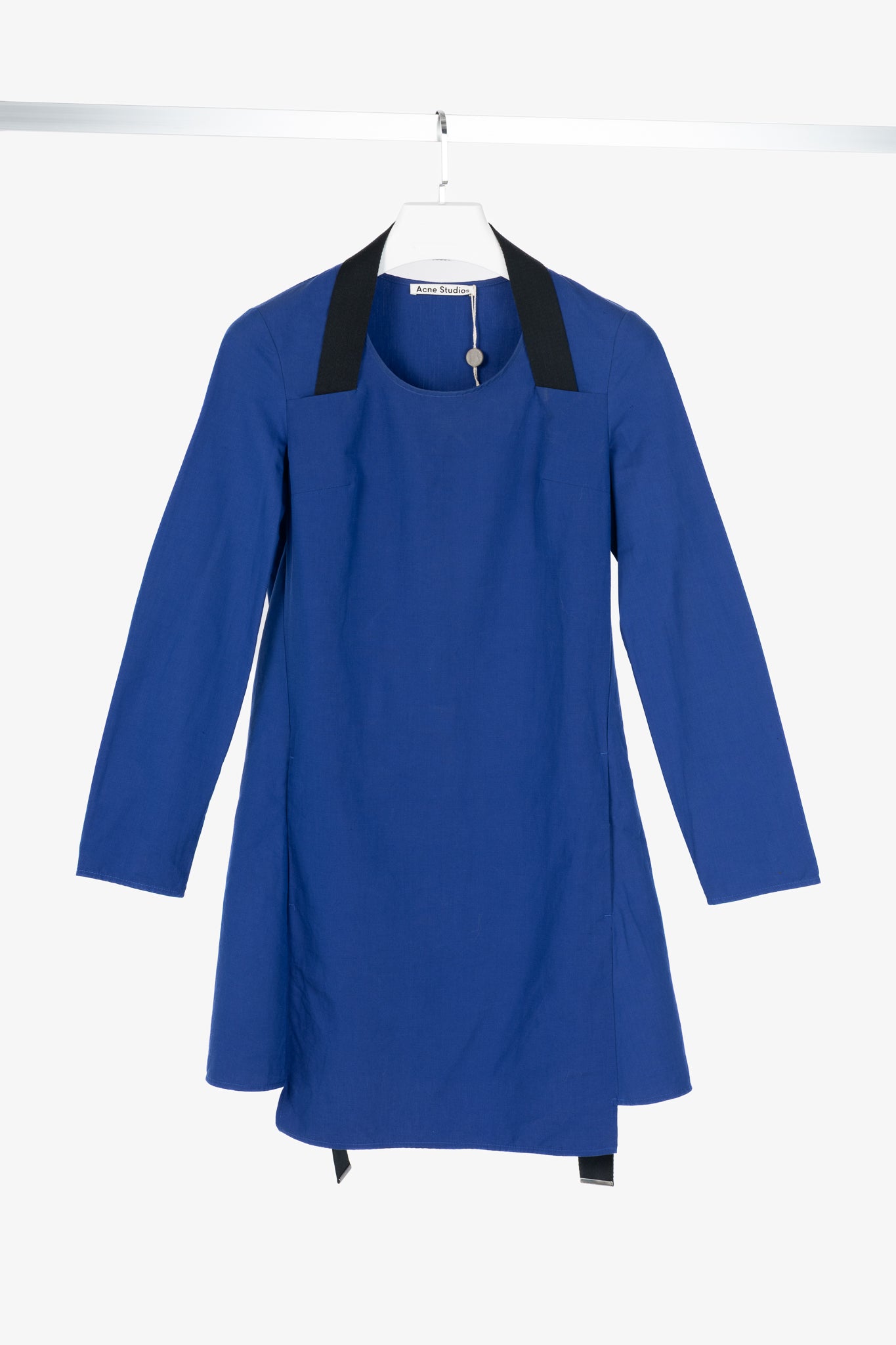 Acne Studios Rahima Blue Cotton & Linen Poplin Mini Dress